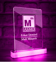 Muhasebeciye Hediye, Mali Müşavir Hediyesi,  Kişiye Özel 3D Led Lamba (Pembe)