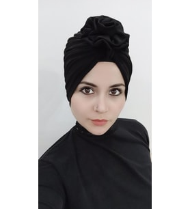 Kadın Gül Bone (Siyah)