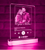 Kişiye Özel Spotify Müzik Kodlu 3D LED Lamba (Pembe)
