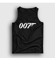 Presmono Unisex Sarı Logo 007 Film James Bond Atlet 257890tt (Siyah)