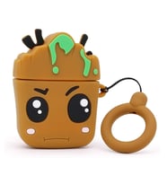 Microsonic AirPods 1. Nesil / 2. Nesil Kılıf Cartoon Figürlü Silikon Crtn-Fgr-Tthlss (Açık Kahverengi)
