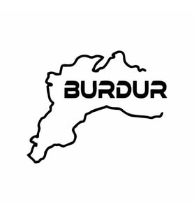 Burdur Harita Araba Sticker siyah 17x13 CM (Siyah)