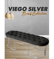VİEGO SILVER -Kapitoneli Model Puf&Bench&Koltuk-Oturak-Uzun Makyaj Puff-Yatak Odası Ucu&Önü (Antrasit)