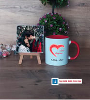 Sevgiliye Hediye Fotoğraflı Dekoratif Taş, Kupa Bardak Beyaz Hediye (Model 2)