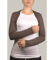 Uzun Kollu Tesettür Bolero (Koyu Vizon)