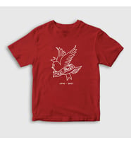 Presmono Unisex Çocuk Beyaz Cry Baby Lil Peep T-Shirt 36696tt (Kırmızı)