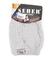 Seher 6 Adet Siyah Renk Penye Boxer (Gri)