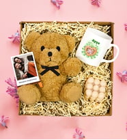 Kişiye Özel Kupalı Figürlü Mum & Teddy Ayıcık Hediye Seti (Model 4)
