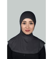 Kadın Tesettür Pratik Boyunluklu Hijab - Sporcu Bone (Füme)
