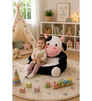 Özgüner Oyuncak İnek Peluş Bebek - Çocuk Koltuğu %100 Yerli (Siyah - Beyaz - Ten)