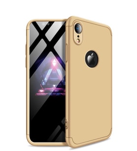 Microsonic Apple iPhone XR (6.1'') Kılıf Double Dip 360 Protective (Gold)