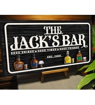 BK Gift Kişiye Özel Kabartma Tasarım Siyah(Ebony) Ahşap Bar Tabelası 46cm, Home Bar Tabela, Rustik Ev Dekorasyonu, Duvar Dekoru (Model 10)