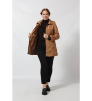 1616 FERMUARLI CEP DETAYLI KAPUŞONLU BONDİT CEKET (Camel)
