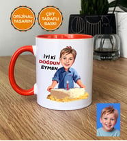 Kişiye Özel Karikatürlü Erkek Çocuğa Hediye Kupa Bardak Erkek Çocuk Hediyeleri Doğum Günü Hediyesi (Turuncu)