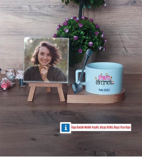 İngilizce Öğretmeni Fotoğraflı Dekoratif Taş, Kupa Bardak Beyaz Hediye (Model 8)