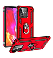 Xiaomi Redmi 10C Kılıf Zore Vega Yüzüklü Standlı Zırh Kılıf (Kırmızı)