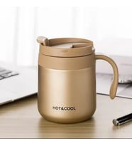 350ml Taşınabilir Paslanmaz Çelik Hoot&Cool Meşrubat Termos Bardak (Gold)