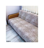 Pamuklu Kaymaz Ebruli Koltuk-Çekyat Örtüsü (13 RENK) (Kahverengi)
