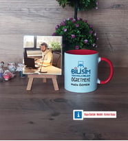 Bilişim Teknolojileri Öğretmeni Fotoğraflı Dekoratif Taş, Kupa Bardak Beyaz Hediye Öğretmenler Günü Hediyesi (Model 2)
