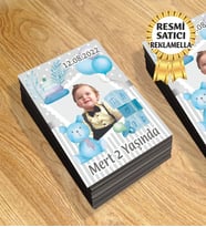 10 Temalı Kişiye Özel Resimli Doğum Günü Magneti  8x6 Cm 10 Adet (Mavi)