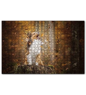 Cakapuzzle Rüzgarla Kavga Eden Köpekçik Puzzle Yapboz MDF (Ahşap) (1000 Parça)