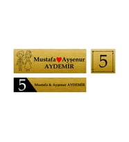 Kişiye Özel Kapı İsimliği Kapı Numarası & Posta Kutusu İsimliği Gümüş Model 4 (Gold)