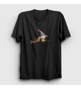 Presmono Unisex Beyaz Cat And Witch Kedi T-Shirt 287430tt (Siyah)