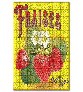 Cakapuzzle Çilek Ve Çilek Çiçekleri Afişi Görseli Puzzle Yapboz MDF (Ahşap) (255 Parça)