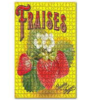 Cakapuzzle Çilek Ve Çilek Çiçekleri Afişi Görseli Puzzle Yapboz MDF (Ahşap) (255 Parça)