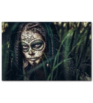 Cakapuzzle Yeşil Yapraklar Arasında Yüzü Boyalı Kadın Puzzle Yapboz MDF (Ahşap) (500 Parça)
