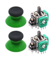 XBOX One Analog Motor Topuz Seti 2+2 One - One S/X - Series S/X Uyumlu Siyah Buz Mavi Mavi (Siyah-Yeşil)