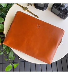 Modica Renton - Hakiki Deri MacBook Çantası (Taba)