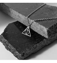 Kişiye Özel 925 Ayar Gümüş Harry Potter Ölüm Yadigarları Kolye (Gümüş)