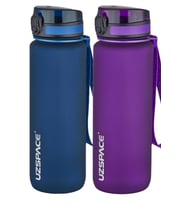 Uzspace 2'li Tritan Matara Seti 800 ml 14 Farklı Renk Seçeneği FiftyFifty (Lacivert-Mor)