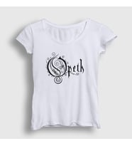 Presmono Kadın Sarı Logo Opeth T-Shirt 100981tt (Beyaz)