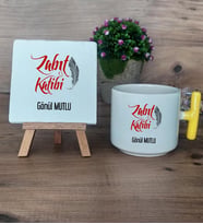 Zabıt Katibi Hediye Seti Kupa Bardak T Kulplu ve Dekoratif Taş Zabıt Katibine Hediye (Model 5)