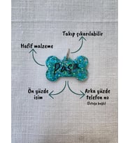 Kemik Şeklinde Kedi/ Köpek- İsimliği/ Künyesi (Yeşil)