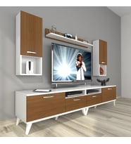 Decoraktiv Eko 5220da Slm Retro Tv Ünitesi Tv Sehpası (Beyaz - Ceviz)