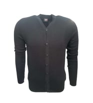 Ce-Ce 3369 Erkek Basic Önü Düğmeli Hırka - Bordo (Siyah)