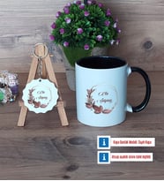 Doğum Günü Hediyesi İsme Özel Kupa Bardak Kırmızı ve Ahşap Anahtarlık Hediye (Model 10)