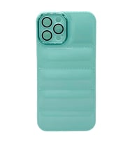 Apple İphone 13 PRO Uyumlu Puffer Silikon Kılıf Kamera Koruma Lens Korumalı Parlak Telefon Kılıfı (Yeşil)