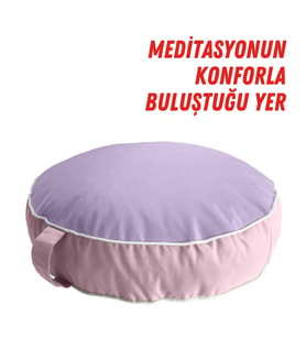 İç ve Dış Mekan Meditasyon Minderi, Su itici Kumaş, Fermuarlı Yoga Minderi UV Güneş Dayanımı 60x15 cm (Lila - Pembe)