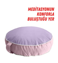 İç ve Dış Mekan Meditasyon Minderi, Su itici Kumaş, Fermuarlı Yoga Minderi UV Güneş Dayanımı 60x15 cm (Lila - Pembe)