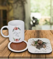 Kişiye Özel Tasarım Kupa Bardak Ve Fotoğraflı Ahşap Bardak Altlığı 99300 (Yeşil)
