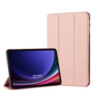 Microsonic Samsung Galaxy Tab S9 X710 Kılıf Slim Translucent Back Smart Cover Siyah (Rose)