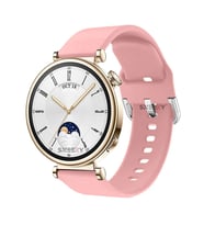 Sneezy Huawei Watch GT4 41mm İle Uyumlu 18mm PureLux Soft Tokalı Silikon Kordon (Pembe)