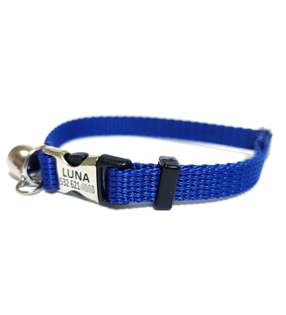 Metal Kilitli Kedi tasması, kedi künyesi, kedi isimlik, isimli kedi tasması, köpek tasması, isimli köpek tasması, köpek künyesi, köpek isimlik (Mavi)