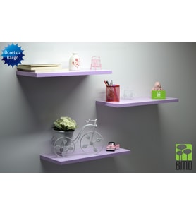 DUVAR RAF SETİ (50CM ÜÇLÜ ) (Lila)
