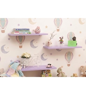 DUVAR RAF SETİ (50CM ÜÇLÜ ) (Lila)