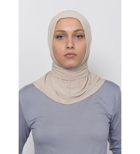 Çıtçıtlı Hazır Eşarp Hijap (Krem)